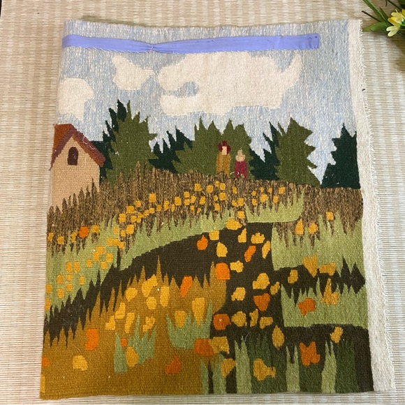 Wall Tapestry Field With Flowers Limited Edition Woolen La Mère Made In India - Picture 6 of 11